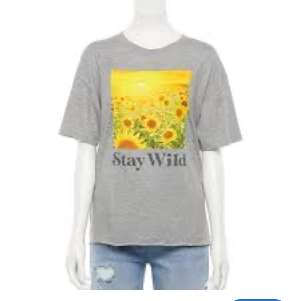 Awake Gray Graphic T-Shirt with Crew Neck and Short Sleeves